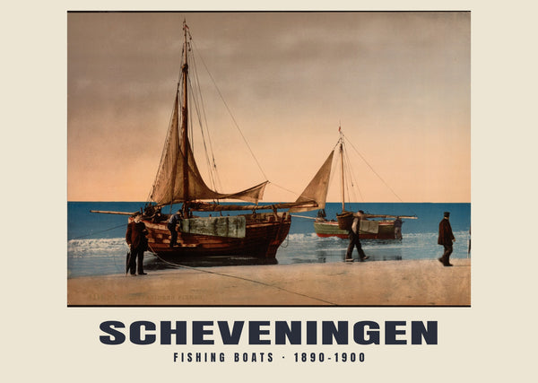 Fischerboote, Scheveningen — 1890–1900 · Historischer Photochromdruck