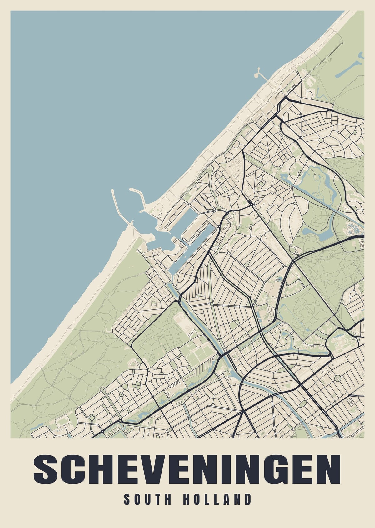 Street map poster of Scheveningen, South Holland
