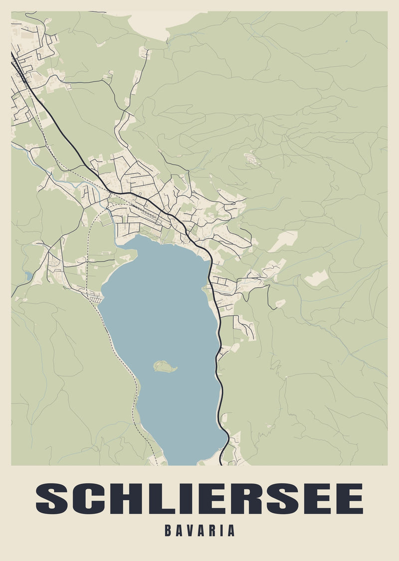 Schliersee Street Map Poster