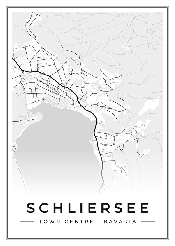 Schliersee Town Centre Street Map Poster