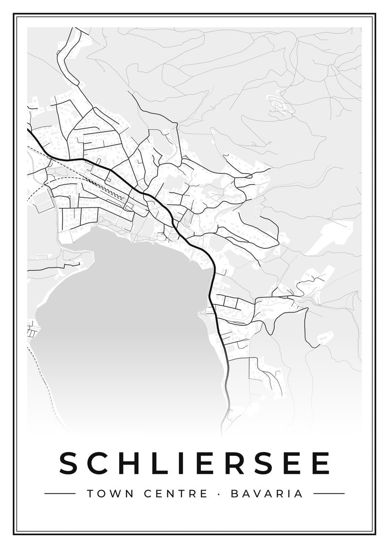 Schliersee Town Centre Street Map Poster