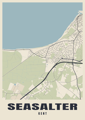 Seasalter Street Map Poster