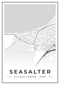 Street map poster of Seasalter village centre, Kent