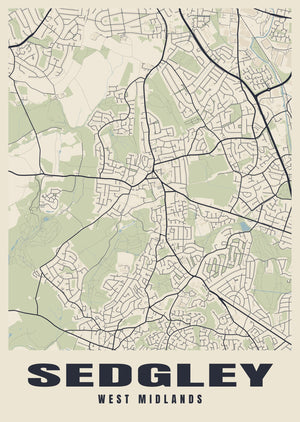 Sedgley Street Map Poster
