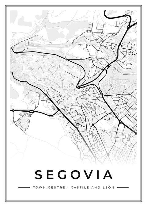Segovia Town Centre Street Map Poster