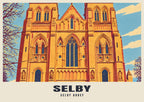 Selby Abbey poster, Retro Railway style