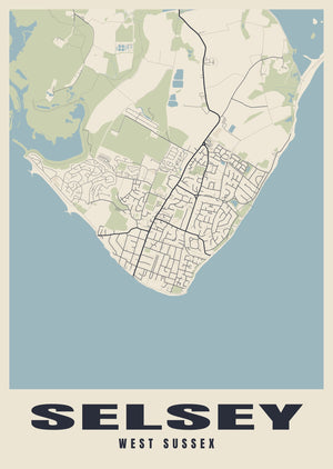 Selsey Street Map Poster