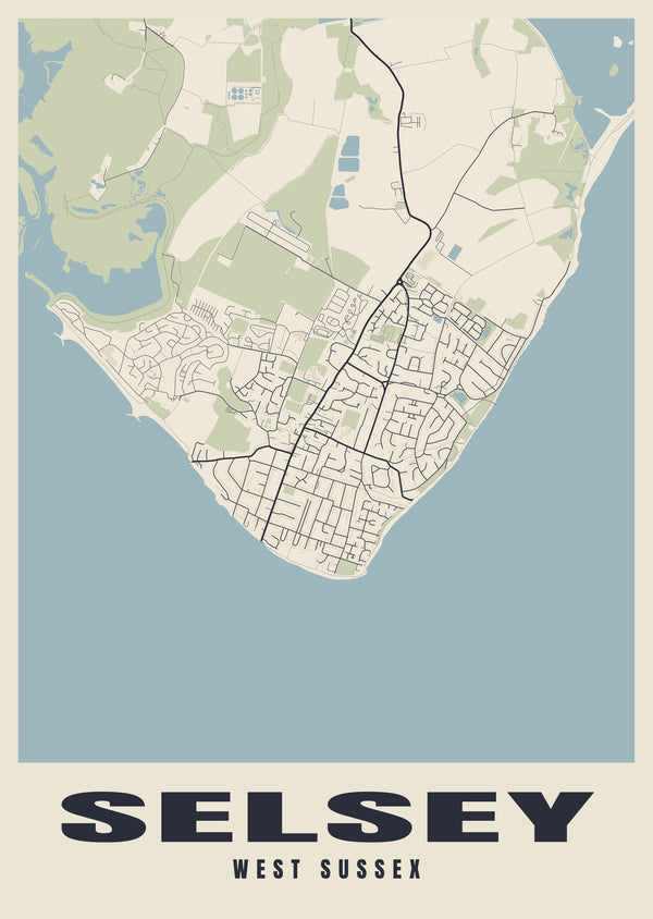 Selsey Street Map Poster