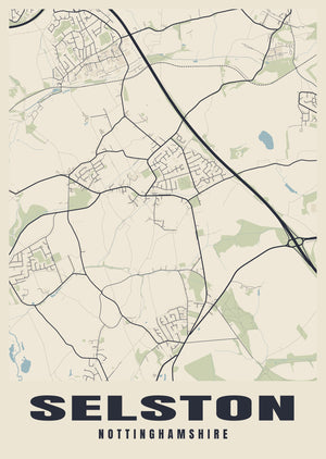Selston Street Map Poster