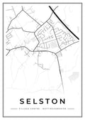 Street map poster of Selston village centre, Nottinghamshire