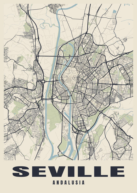 Seville Street Map Poster