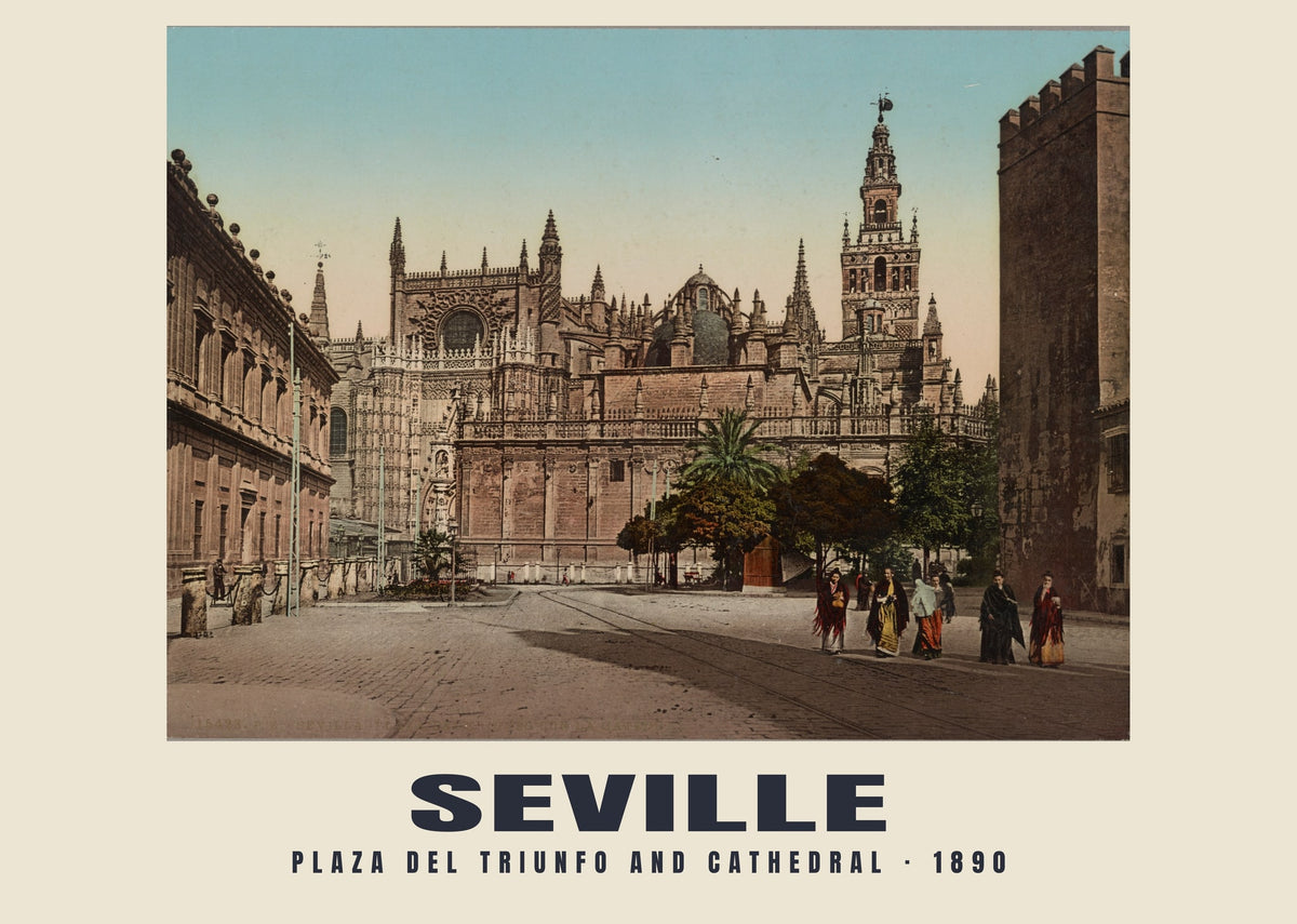 Plaza del Triunfo und Kathedrale, Seville, 1890