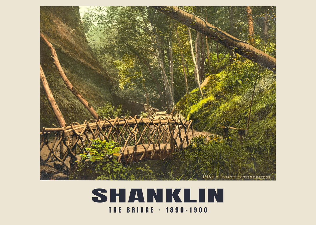 The Bridge, Shanklin — Vintage photochrom print, 1890–1900