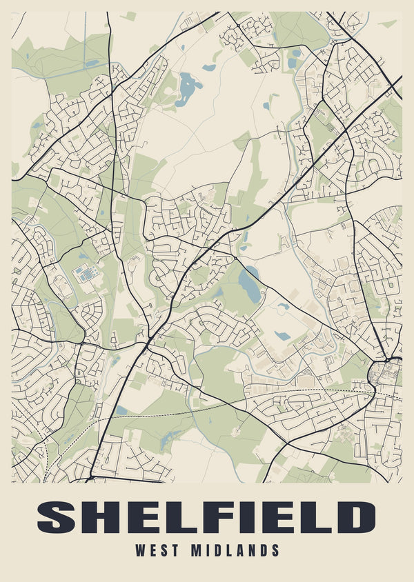 Shelfield Street Map Poster