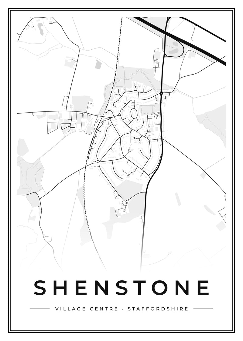 Shenstone Village Centre Street Map Poster