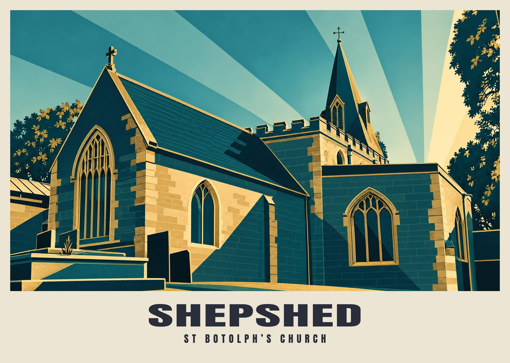 St Botolph’s Church, Shepshed poster, Art Deco style