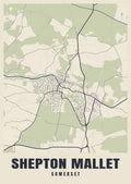 Street map poster of Shepton Mallet, Somerset