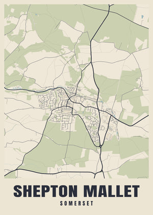 Shepton Mallet Street Map Poster