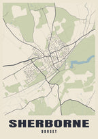 Street map poster of Sherborne, Dorset