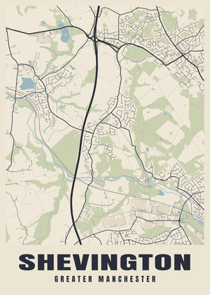 Shevington Street Map Poster