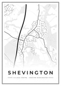 Street map poster of Shevington village centre, Greater Manchester