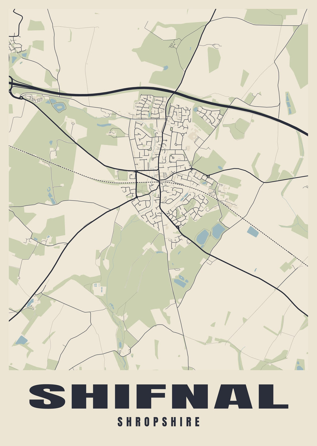 Street map poster of Shifnal, Shropshire