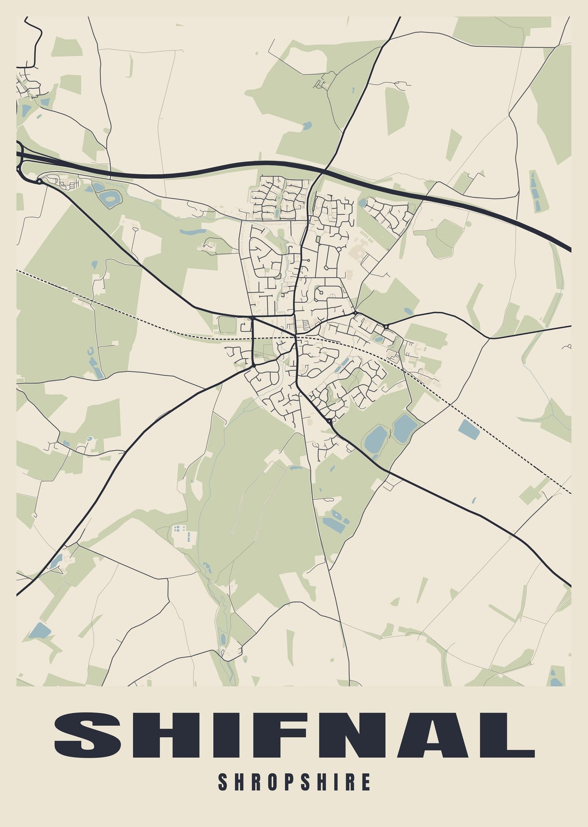 Street map poster of Shifnal, Shropshire
