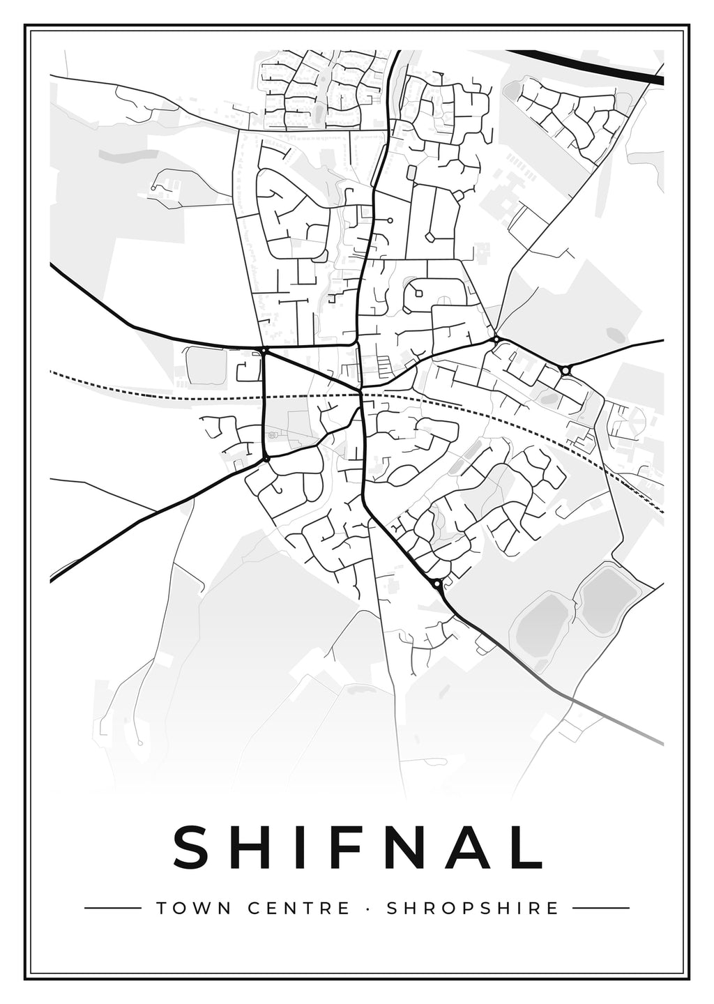 Street map poster of Shifnal town centre, Shropshire