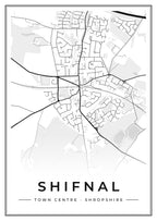 Street map poster of Shifnal town centre, Shropshire