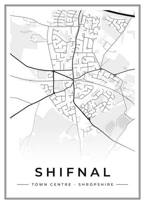 Shifnal Town Centre Street Map Poster