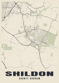 Street map poster of Shildon, County Durham