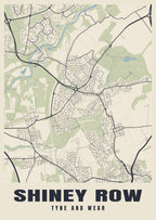 Street map poster of Shiney Row, Tyne and Wear