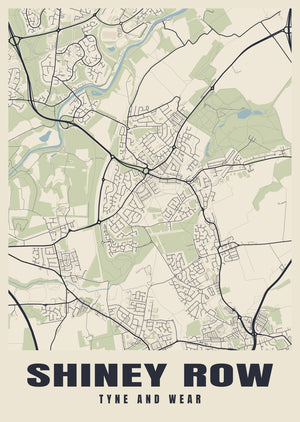 Shiney Row Street Map Poster