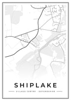 Street map poster of Shiplake village centre, Oxfordshire