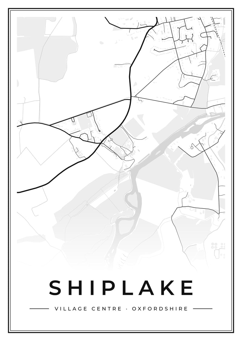 Shiplake Village Centre Street Map Poster