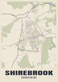 Street map poster of Shirebrook, Derbyshire