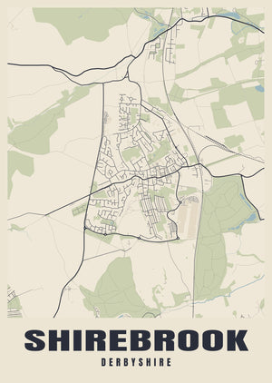 Shirebrook Street Map Poster