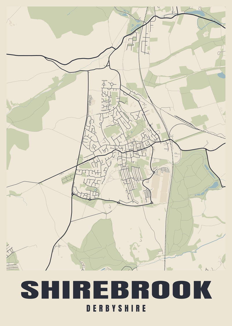 Shirebrook Street Map Poster