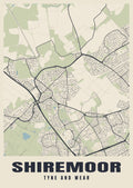 Street map poster of Shiremoor, Tyne and Wear