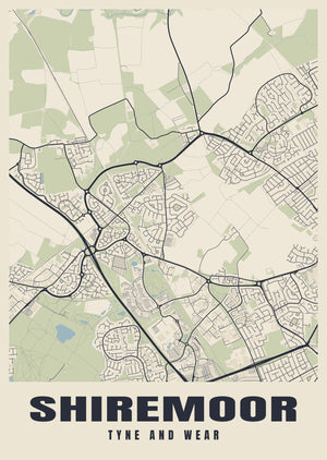 Shiremoor Street Map Poster