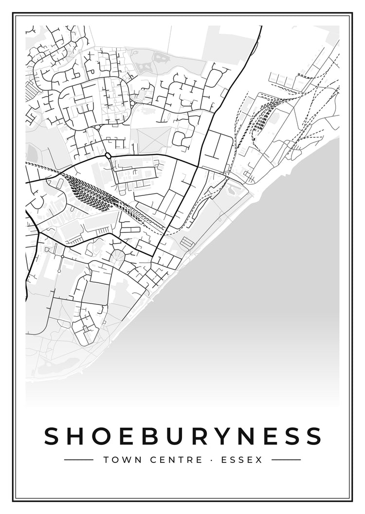 Shoeburyness Town Centre Street Map Poster