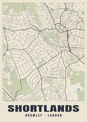 Shortlands Heritage Street Map Poster