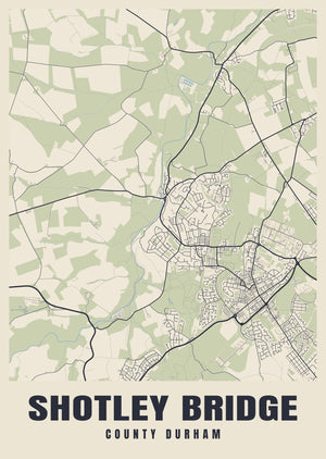 Shotley Bridge Street Map Poster