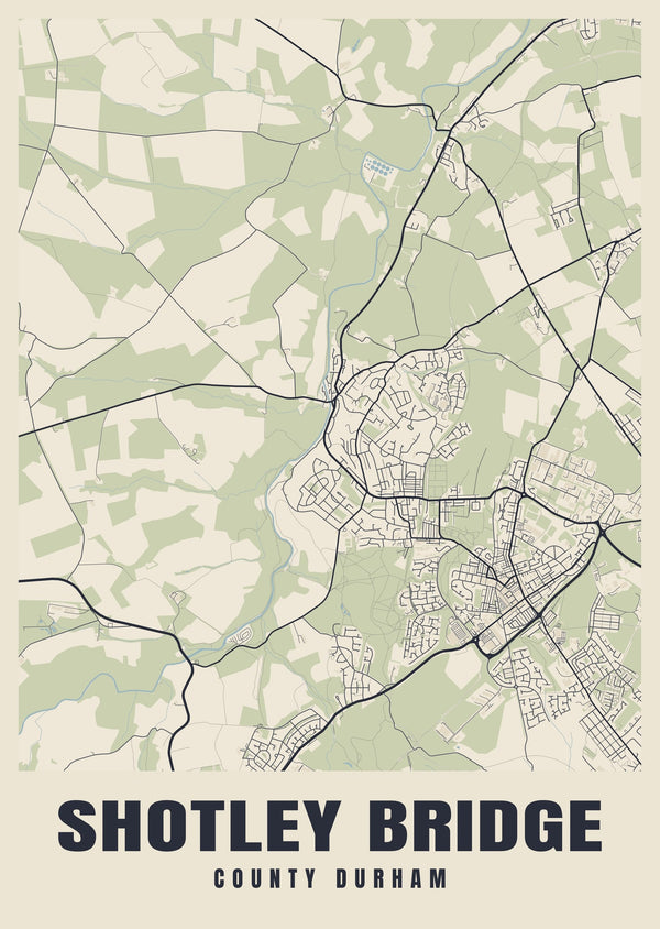 Shotley Bridge Street Map Poster