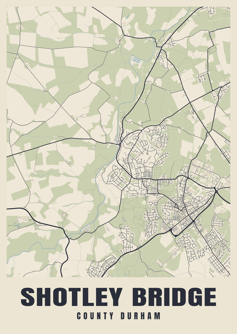 Shotley Bridge Street Map Poster