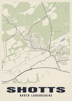 Street map poster of Shotts, North Lanarkshire