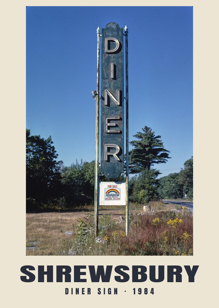 Diner Sign, Shrewsbury, Massachusetts — 1984 · Historic photograph print