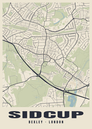 Sidcup Heritage Street Map Poster