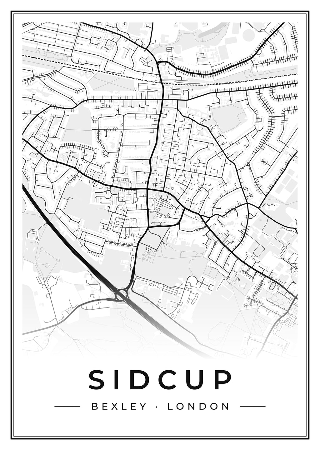 Street map poster of Sidcup, Bexley, London