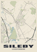Street map poster of Sileby, Leicestershire